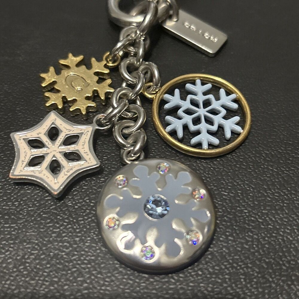 Coach Snowflake Cluster Bag Charm Keychain C7100 … - image 2
